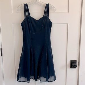 Navy blue with gold shimmer cocktail dress